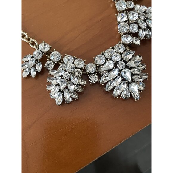 J. Crew Crystal statement necklace Rhinestones Party Wedding Holidays Chunky New - Picture 3 of 4